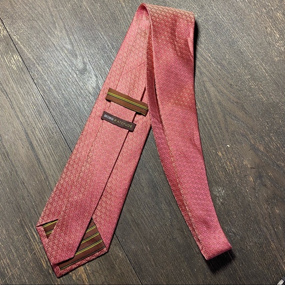 BCBG / Altitude pure silk tie pink and reddish - Picture 6 of 7